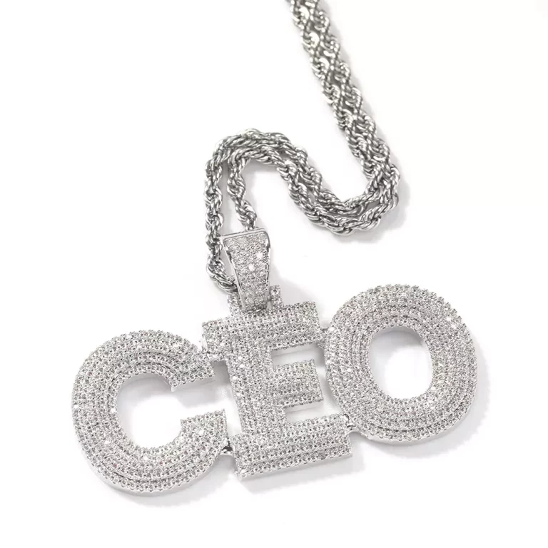 Hip Hop DIY triple layer full of diamonds copper with AAA zirconia letters men’s pendant necklace
