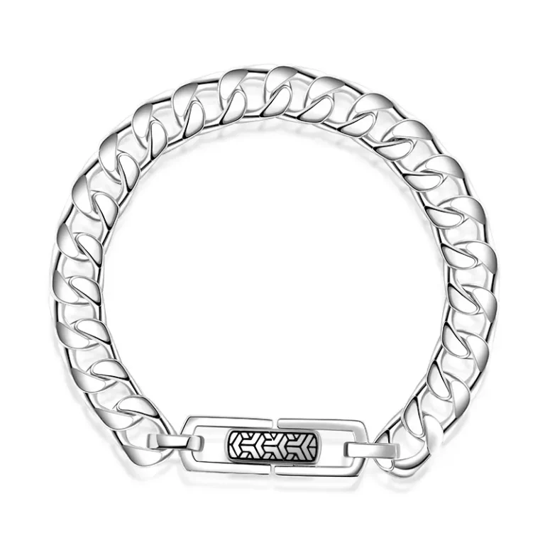 PT950 White Gold Cuban Design Men’s Boss Bracelet