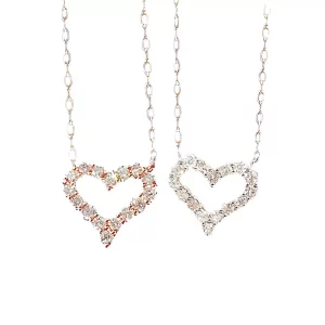 18k gold simple love collarbone chain sweet 0.2ct diamond ladies necklace