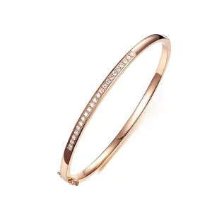 18k rose gold and natural diamond ladies bracelet