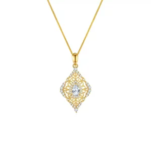 18K gold and 30 points heart-shaped diamond necklace for women