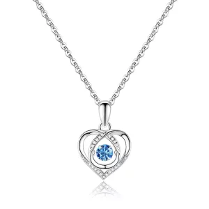 PT950 platinum heart-shaped teardrop moissanite pendant women's collarbone necklace