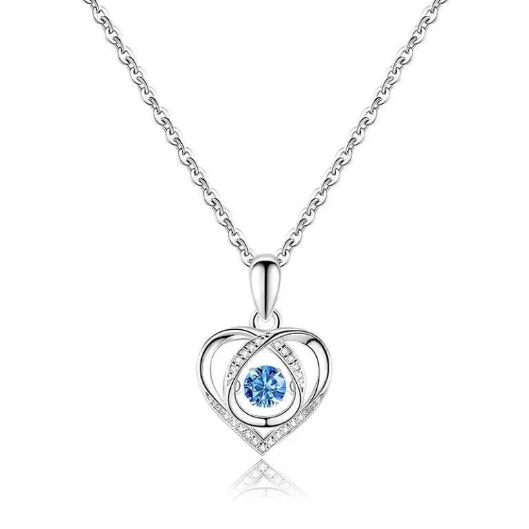 PT950 platinum heart-shaped teardrop moissanite pendant women’s collarbone necklace