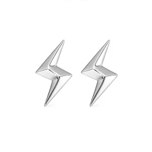 s925 sterling silver lightning bolt earrings for men
