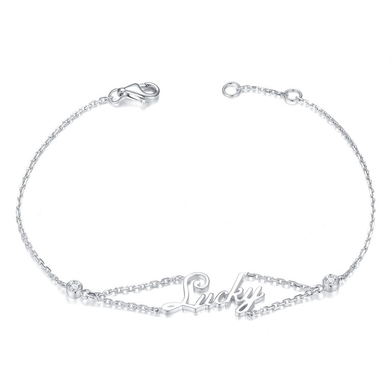 PT950 platinum Lucky monogrammed diamond bracelet for women