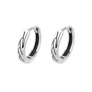 s925 sterling silver vintage tree pattern men's earrings