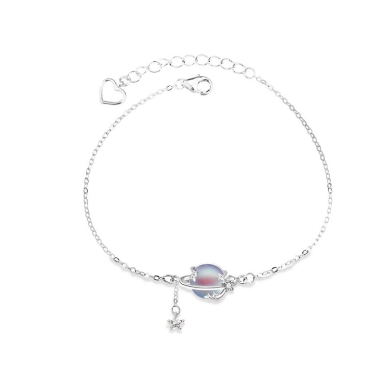 925 sterling silver moonstone planet ladies bracelet