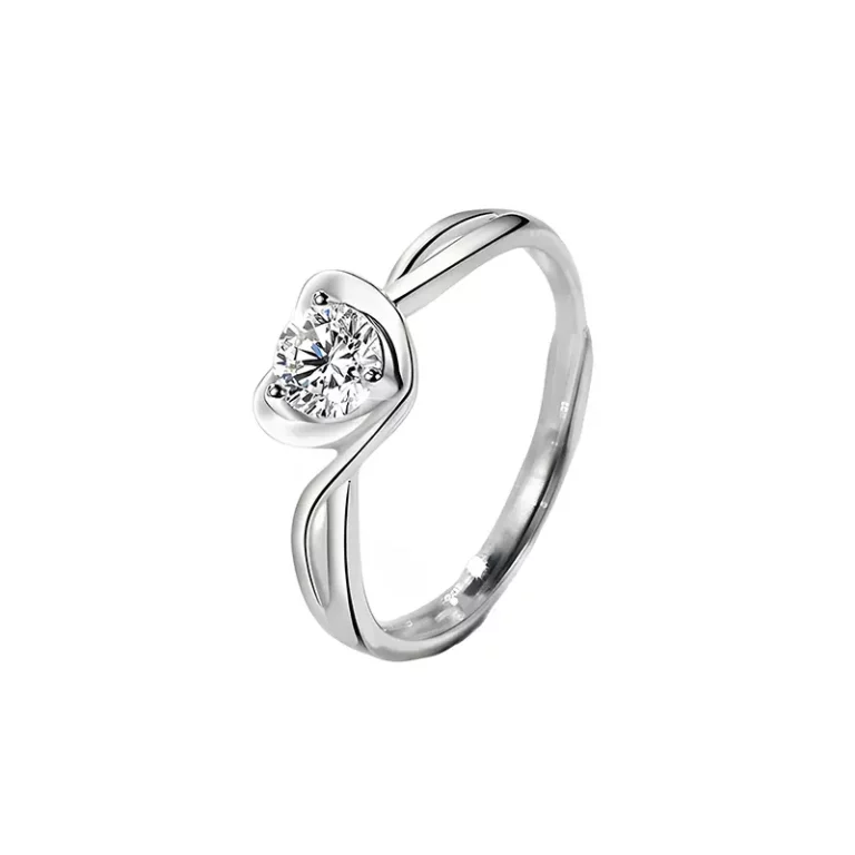 pt950 Platinum 18k white Gold Ring Female Heart Mosanite Diamond ring