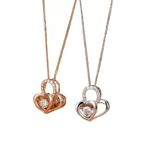 18k gold natural heart 12 points diamond pendant necklace