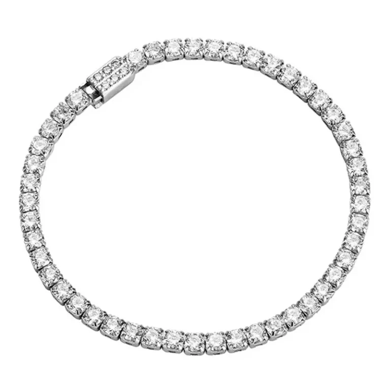 S925 sterling silver tennis chain U-buckle bracelet