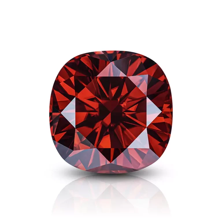 1ct square cut rich red VVS1 moissanite loose stone